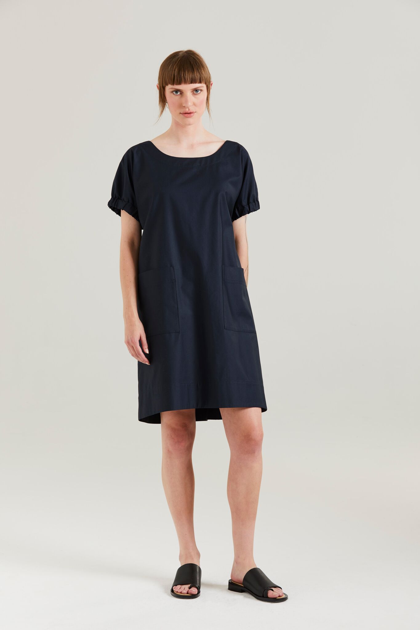 Poplin Dress – Navy | Notion